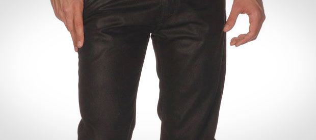 calça jeans encerada masculina