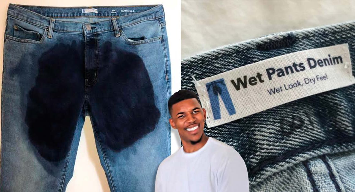 Lançaram uma linha de jeans que finge que você fez xixi na calça
