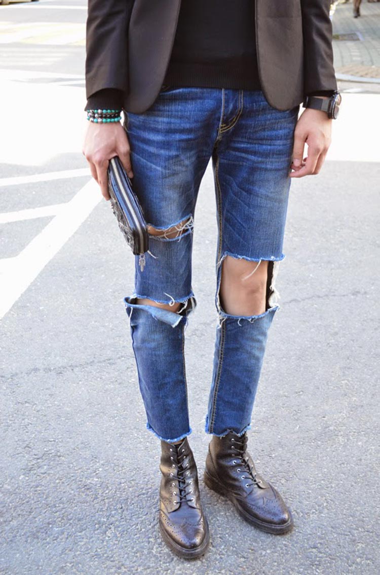 Aprender sobre 87+ imagem calça jeans cortada masculina - br ...