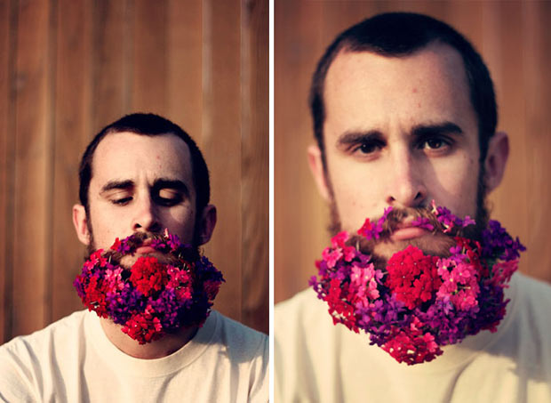 Última Tendência: Homens com flores na barba