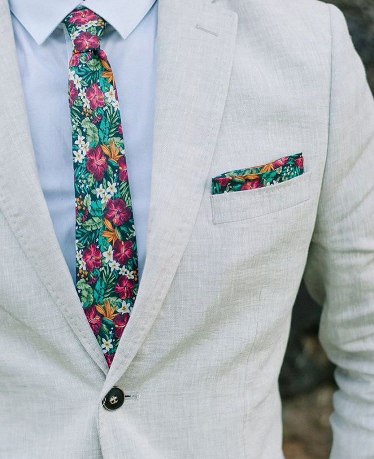 gravata-lenco-bolso-floral