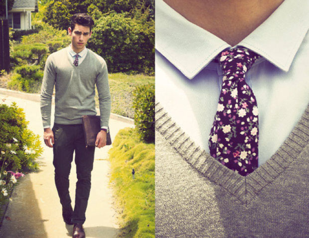 sueter com camisa social e gravata