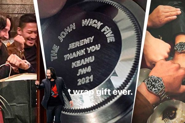 Keanu Reeves presenteia seus 4 dublês de ‘John Wick 4’ com um Rolex!