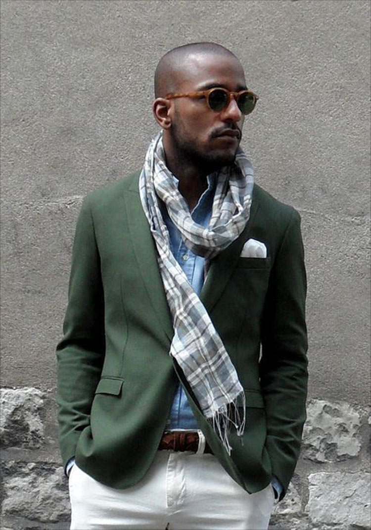 man-using-scarf