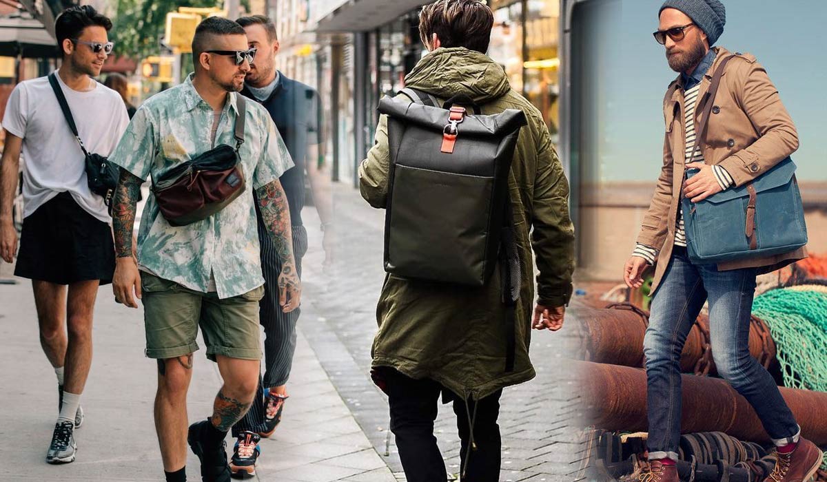 Como combinar pochete, mochila e bolsa no look masculino