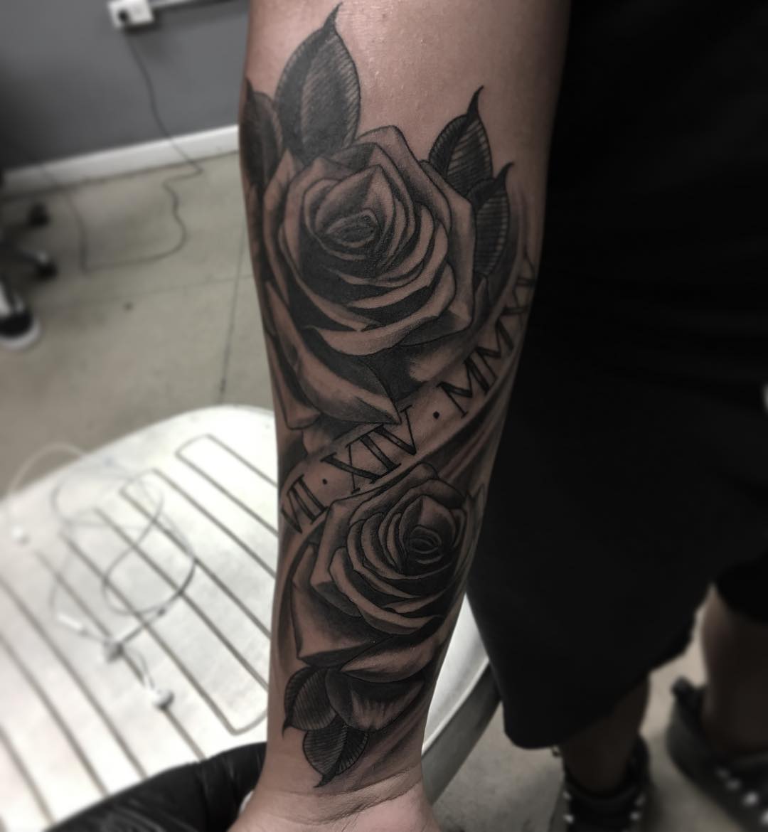 roman-numeral-tattoo-rose