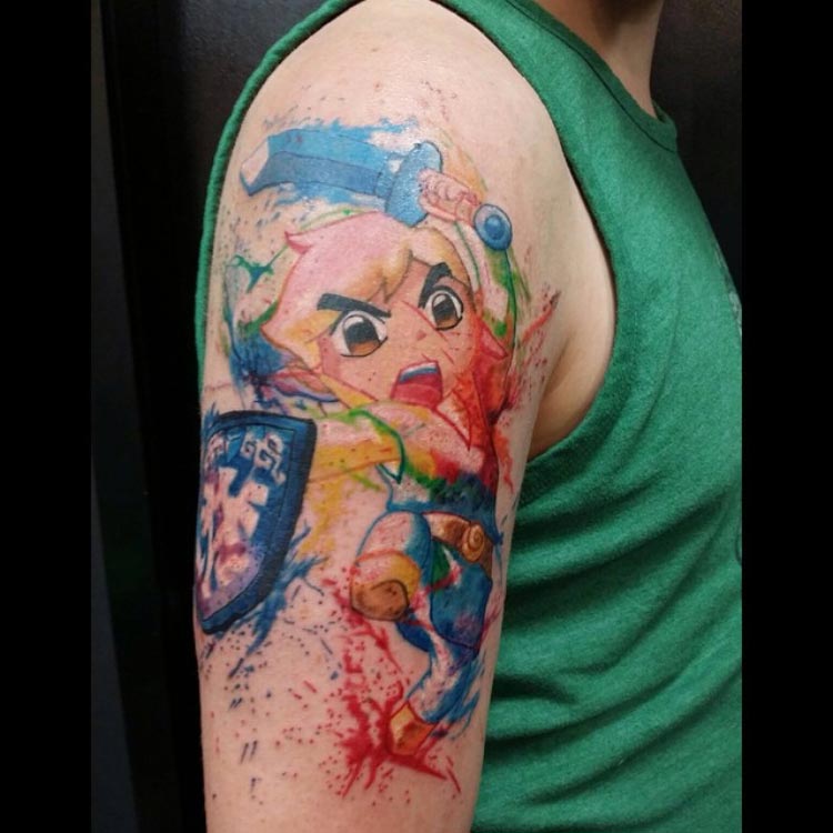 tatuagem-zelda-aquerela