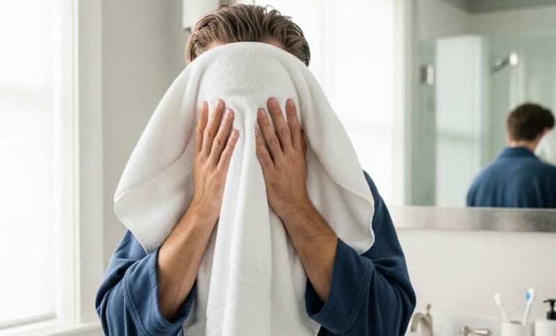 Toalha de corpo no rosto? Por que essa prática pode prejudicar sua pele!